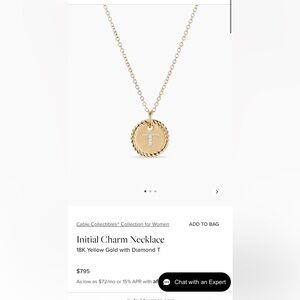 David Yurman Initial Monogram Necklace